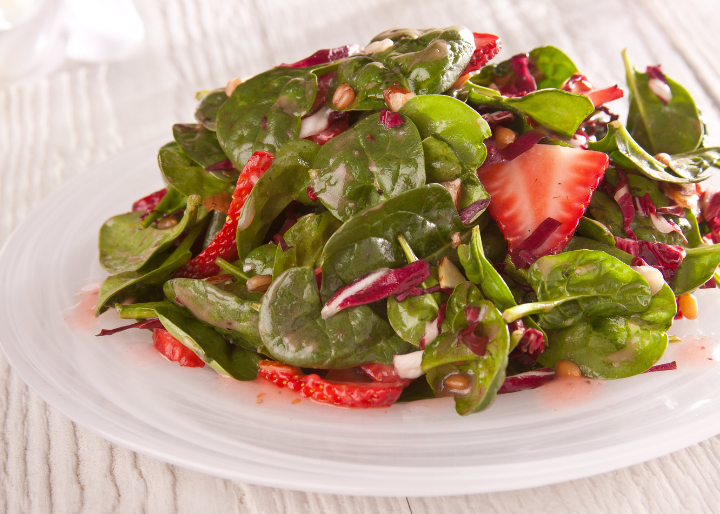 Strawberry Spinach Salad with Raspberry Vinaigrette