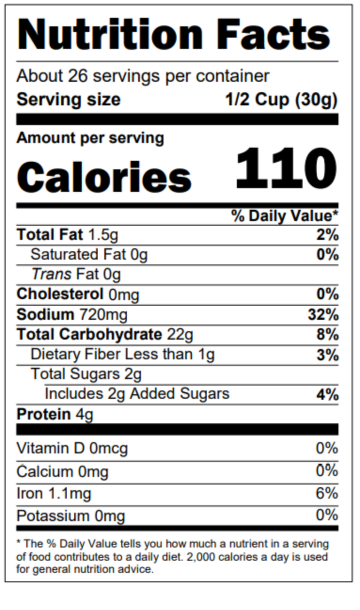 Nutrition Facts