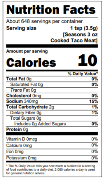 Nutrition Facts